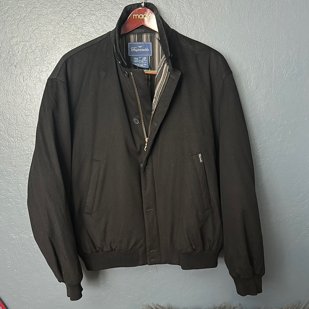 Faconnable wool Black Bomber Jacket